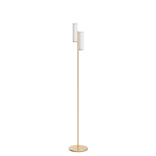 Brightech Gemini Dimmable Floor Lamp with Two Lights - Modern Tall Tree Lamp for Bedroom, Office, Living Room - Gold/Brass - color: Brass