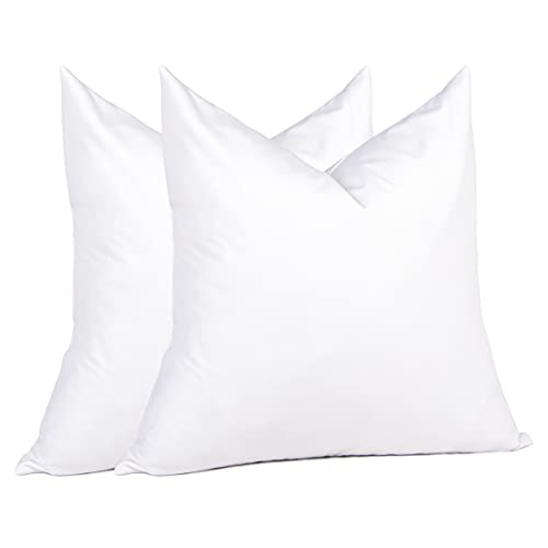 puredown® 18x18 Pillow Inserts, Feather Down Filled for Support, Set of 2 - size: 18x18 Inch