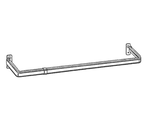 Graber Single Standard Lock Seam Curtain Rod, 28 to 48-Inch Adjustable Width, 5 1/2-Inch Projection, White