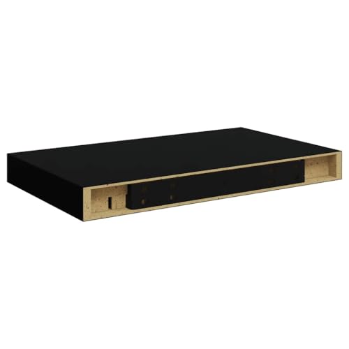 2-Pack Black Floating Shelves 15.7"x9.1", MDF Honeycomb 11 lbs, Mount Hardware, Living Room Bedroom Office - color: Black, size: 15.7 x 9.1 in