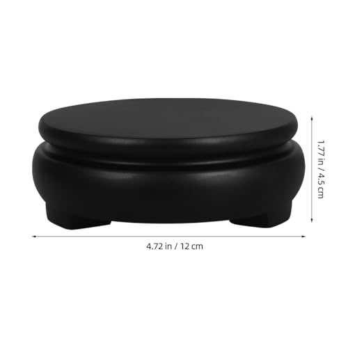 Cabilock Round Wood Display Stand, 4.7 in Pedestal Base for Vase, Crystal