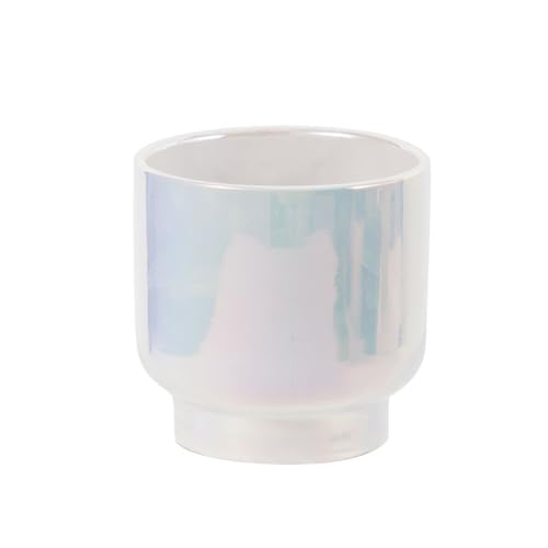 White Gradient Ceramic Plant Pots - Succulent Flower Small Planter, Pot for Indoor Outdoor Garden Plants with Drainage Holes - Plants Not Included 4.33 X4.33 Inch - color: White Gradient