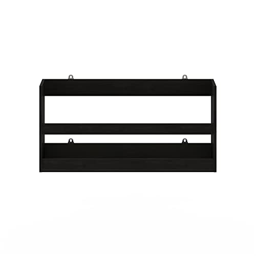 Furinno HERMITE Floating Nursery Book Shelves for Wall, Espresso - color: Espresso, size: Rectangle, Set of 1