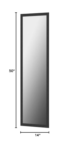 LFT HUIMEI2Y Door Mirror Full Length, Wall-Mounted Mirror Black 50" x14" - color: Black