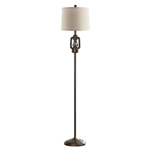 63'' Farmhouse Lantern Floor Lamp for Living Room with 2 Light Sources - style: Farmhouse