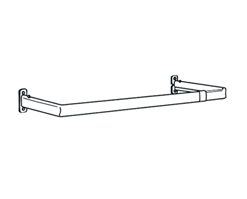 Graber Single Standard Lock Seam Curtain Rod, 28 to 48-Inch Adjustable Width, 5 1/2-Inch Projection, White