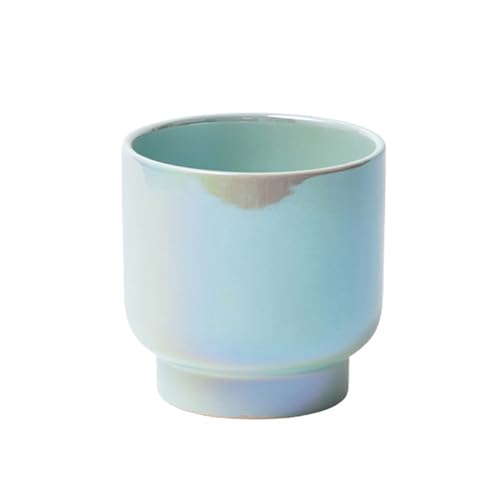 Teal Ceramic Plant Pots - Succulent Flower Small Planter, Pot for Indoor Outdoor Garden Plants with Drainage Holes - Plants Not Included 4.33 X4.33 Inch - color: Teal