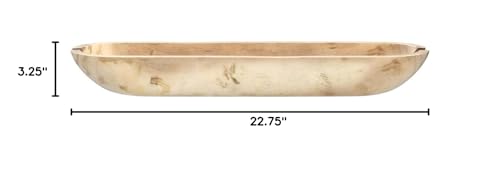 Creative Co-Op Paulownia Wood Oval Bowl | Brown | 22.75" L x 6" W x 3.25" H | (Pack of 4) - color: Natural Wood, size: 22.75" L (Pack of 4)