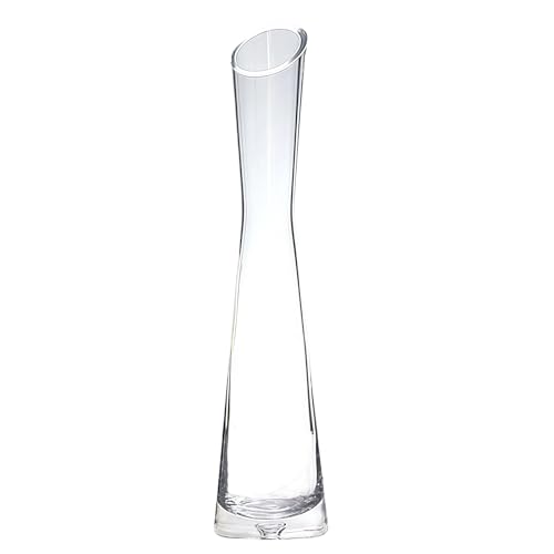 Ericotry 높이 25cm 수제 유리 꽃병 투명 장식 꽃병 단일 스템 꽃병 블로운 아트 버드 유리 꽃병 홈 웨딩 크리스마스 장식용