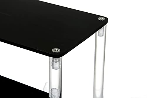 2 Tier Black Acrylic Display Riser Cupcake Stand Display Shelf for Decoration, Makeup - size: 2 tier