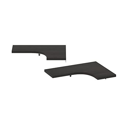 Furinno Rossi Floating Shelves for Wall Set of 2, L-Shaped Corner Wall Shelf, Corner Floating Shelf, Wall Mounted Shelves, for Bathroom, Bedroom, Living Room, Black Espresso