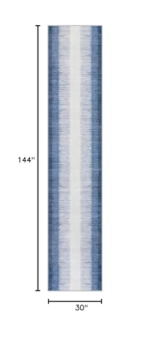 Lahome Ombre 2.5x12 Runners for Hallways Non-Slip, Washable Long Runner - color: Blue, size: 2'6" x 12' (Rectangular)