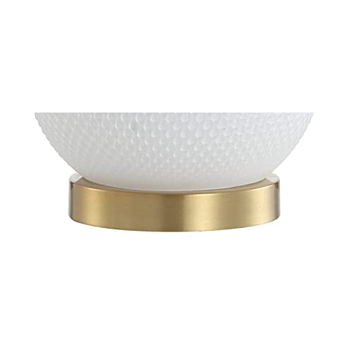 JONATHAN Y Julienne Hobnail Glass/Metal Table Lamp 20.5", White/Brass Gold