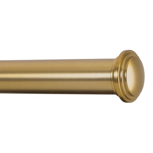 Ivilon Window Curtain Rod Decorative End Cap Design, 1 Inch Rod, 28 to 48 Inch. Warm Gold - color: Warm Gold, size: 28" to 48"