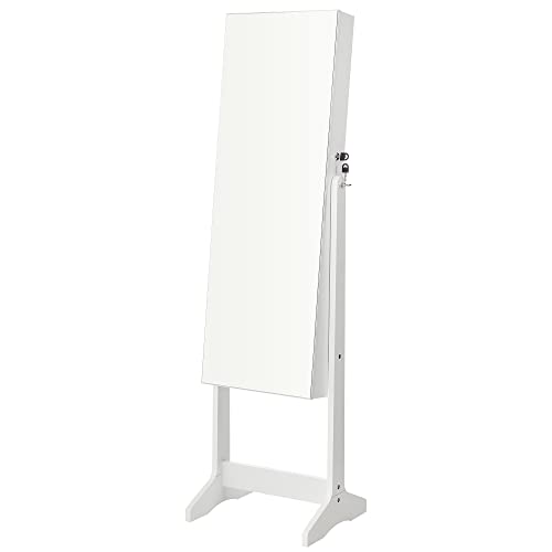 SONGMICS LED Jewelry Cabinet Standing, Lockable Armoire - color: White, style: Modern