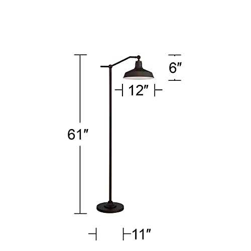 Kayne 61" Tall Satin Bronze Rustic Downbridge Floor Lamp - color: Bronze
