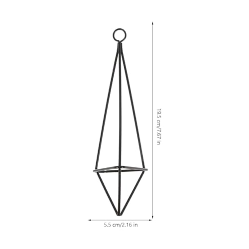 UPKOCH Geometric Air Plant Hangers 8 Pcs Black Metal Hanging Holders with Jute Rope for Small Air Plants Indoor Garden Wall Decor