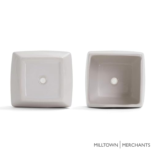 Succulent Wall Planters - Wall Vases - White Ceramic Wall Mounted Planters - Succulent Plant Pots - Hanging Vases for Living Wall (2 Pack/Contemporary/White) - color: Large White Contemporary