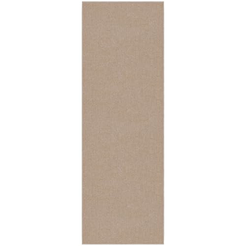 Ottomanson Door Mat Indoor Entryway Runner Rug – Non-Slip Durable Low-Pile Runner with Stain-Resistant Surface, 20" x 59", Beige - color: Beige