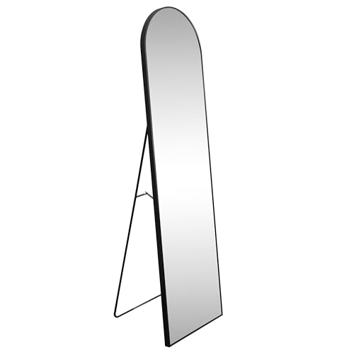 JONATHAN Y Adrian Arched Full Length Mirror 16" x 59" Metal Frame, Black - color: Black