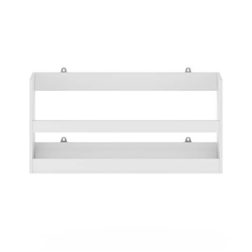 Furinno HERMITE Floating Nursery Book Shelves for Wall, White - color: White, size: Rectangle, Set of 1