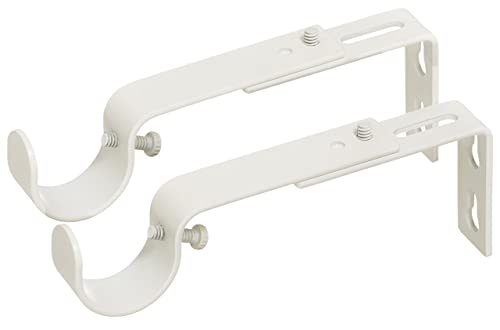 Ivilon Adjustable Brackets for Curtain Rods - for 1 or 1 1/8 Inch Rods. Set of 2 - Ivory - color: Ivory, size: Adjustable - 1" or 1-1/8" Rods
