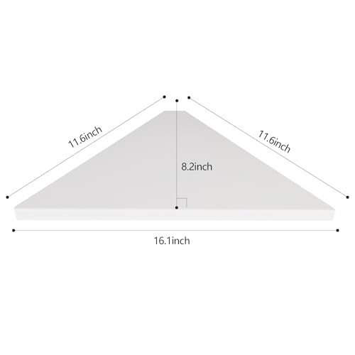 evron Corner Mounting Shelf,Easy to Install Wall Corner Shelf,Aluminum Material Shelves with Bendable Point,Set of 2 (White) - color: White