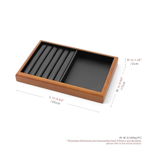 Oirlv Black Wood Jewelry Ring Display Tray - color: Black, size: 5 slot
