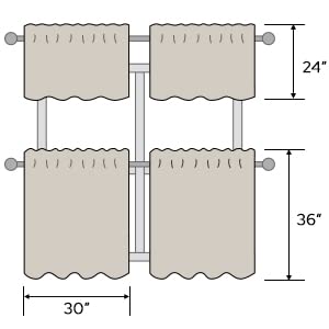 HOMEIDEAS Sage Green Kitchen Tier Curtains Leaf Embroidered, 30x36, 2 Panel - color: 1-sage Green, size: 30"W x 36"L (Pack of 2)