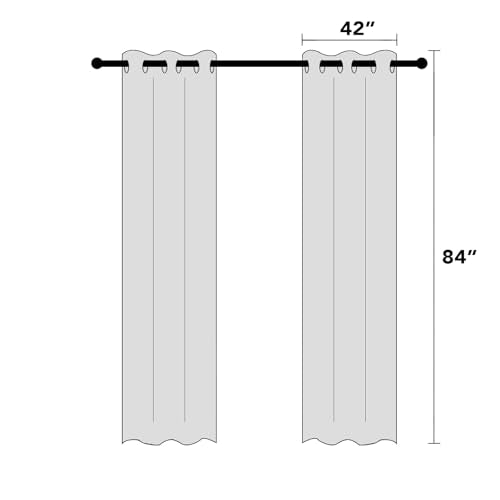 PrinceDeco Linen Blackout Curtains 84 inch Length 2 Panels Set 100% Blackout Linen Texture Curtains for Bedroom Living Room Window Treatment Drapes with White Liner,Bleached Sand,42" W x 84" L - color: Bleached Sand, size: 42"W x 84"L (Pack of 2)