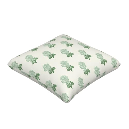 Light Green Block Print Pillow Covers 18X18 Inch Set of 2, Boho Vintage Floral Throw Pillows Farmhouse Spring Summer Flower Outdoor Decorative Cushion Case for Home Sofa Couch Bed - color: Green Block Print, size: 18" x 18" (Pack of 2)