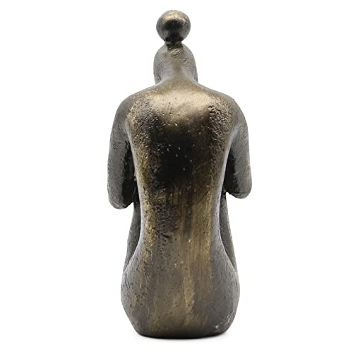 Lukitas Unique Decorative Girl Thinker Bookends, Book Holder, Resin 6.5'' - color: Bronze