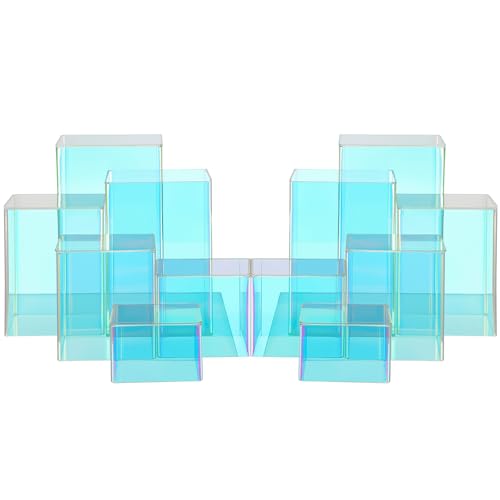 Thyle Square Acrylic Risers Display Stands, Colorful, 12 Pcs - color: Colorful