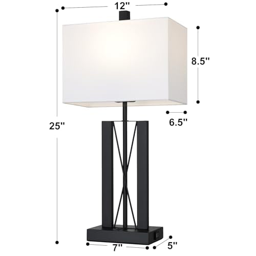 Lolikit 25" Modern Table Lamp for Living Room,Bedside Lamp for Bedroom - color: White - 25"H - 1 Pack