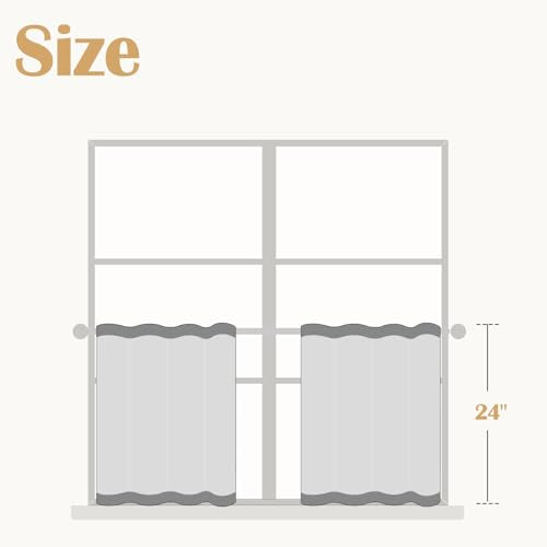 jinchan Linen Striped Tier Curtains for Kitchen Windows Nautical - color: Nautical Striped | Blue, size: 26"W x 24"L (Pack of 2)