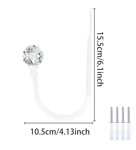 Groleca U Shaped Metal Curtain Holdbacks, Curtain Tiebacks, 2 Pack, White - color: White