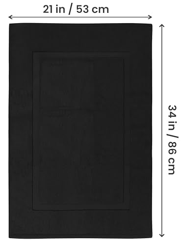 Utopia Towels Cotton Bath Mat, 21x34 in, 2 Pack, Black - color: Black, size: 2 Bath Mats