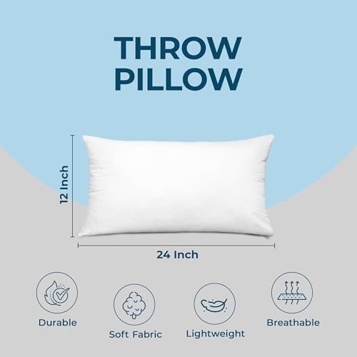 Utopia Bedding Throw Pillows, Decorative 12x24 Pillow Inserts, Set of 4 - size: 12x24 Inch