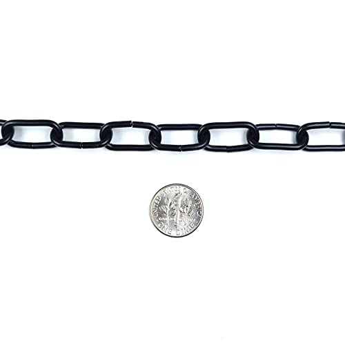 #100 x 10 ft. Hobby/Craft Oblong Decorator Steel Chain, Black, 0.087" Diameter, 10ft Length, 13 lbs Load Capacity