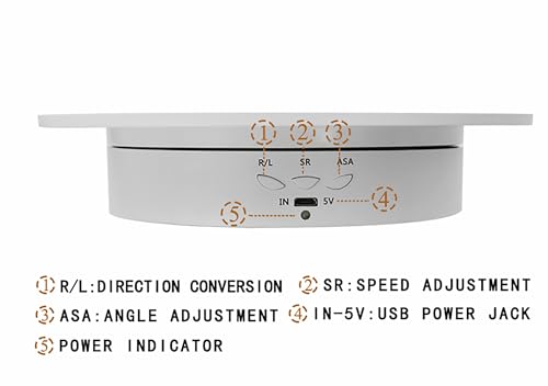 Rotating Display Stand Turntable Stand Spinning Stand for Product Shows White,7.87inch /17.6lbs Max Load,White Round