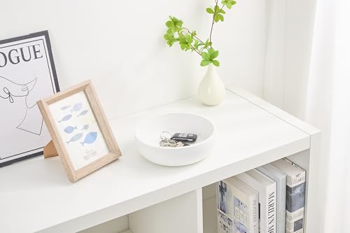 Large Concrete Key Bowl for Entryway Table - 7.9" Key Holder Bowl for Keys - color: White