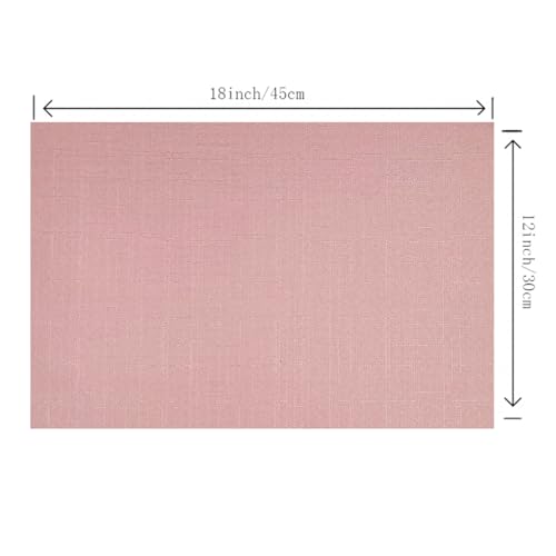 Placemats Set of 6 for Dining Table, Placemats with Embroidery, Table Mats for Dining Table 12"x18"(Pink - color: Pink Plain, size: 6 pcs