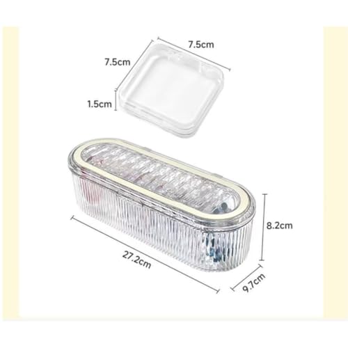 Acrylic Jewelry Storage Box - Portable Clamshell Box + 13 Small Boxes, Transparent Dust-Proof and Moisture-Proof Jewelry Finishing Box, Suitable for Bracelets, Necklaces and Earrings Storage