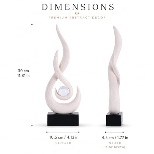 Modern Abstract Art Table Decoration,Resin Flame Statue Modern Centerpiece Ornaments for Living Room Great Gift Idea Home Decor,Collectibles (Beige) - color: Beige