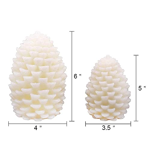 Wondise Pine Cone Flickering Flameless Candles with Remote and Timer - color: 7-Ivory