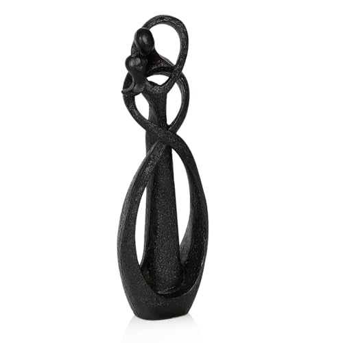 Trycooling Kissing Lovers Statue Abstract Sculpture, Black, Small - color: Black, size: Small