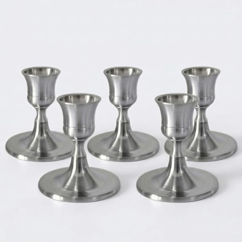 Silver Wine Glass Metal Candlestick Holders -Vintage Modern Metal Taper Candle Holders, Decorative Centerpiece for Table Mantel, Wedding Kitchen Home Decor, Wedding Gift,6Pcs - color: Silver, size: 6Pcs