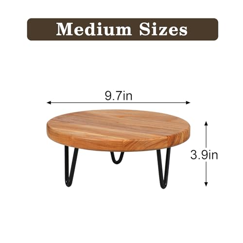 Wood Plant Stand, Wooden Round Plant Stand for Indoor Plants, Modern Plant Holder for Succulent Plant Nursery Pot Flower Pot Planter (Medium) - size: Medium