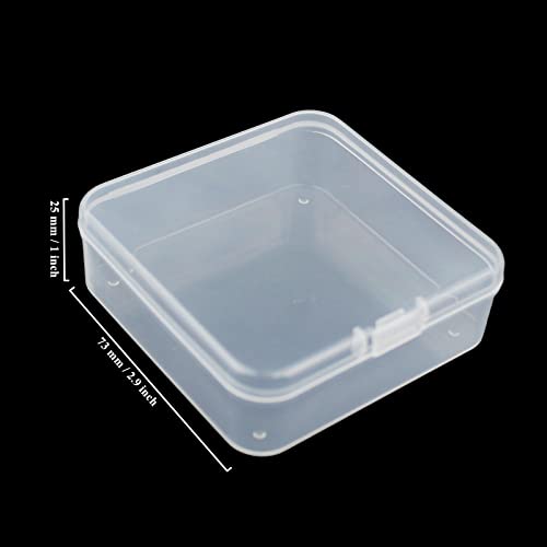 LJY 23 Clear Square Plastic Boxes, 2.9 x 2.9 x 1 in for Model Parts - color: Transparent, size: 2.9x2.9x1 inch