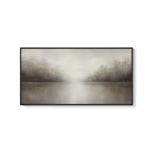 Extra Large Framed Abstract Landscape Wall Art for Living Room, 60x30 Inch - color: Brown, size: 60"L x 30"W